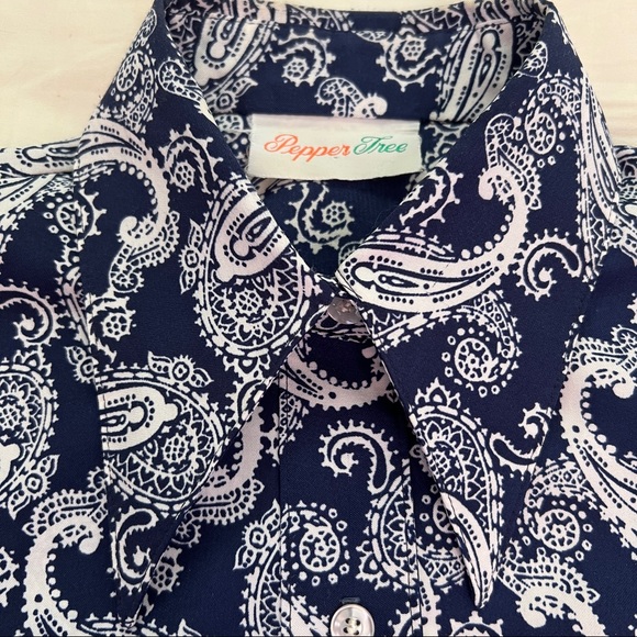 VTG ‘70s Pepper Tree Groovy Pointed Collar Paisley Blouse - Picture 4 of 14
